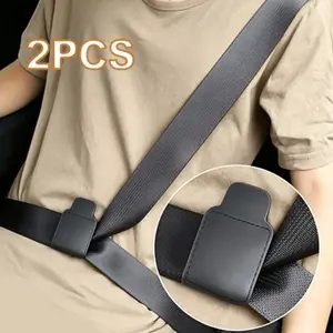 2-Pack PU Leather Car Seat Belt Adjusters, Child & Pregnant Women Safety, Neck & Abdomen Protection, Vehicle Seat Accessories