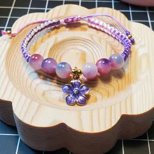 Plum Flower Macrame Bracelet