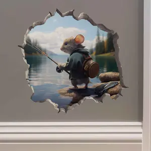 Fisherman Mouse Hole Decal