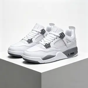 Mens Classic Basketball Retro Sneakers, Air Cushion Running Shoes, Breathable Mesh & Leather Upper, Streetwear Style, Casual Athletic Shoes for Men, Perfect for Sports & Daily Outfits