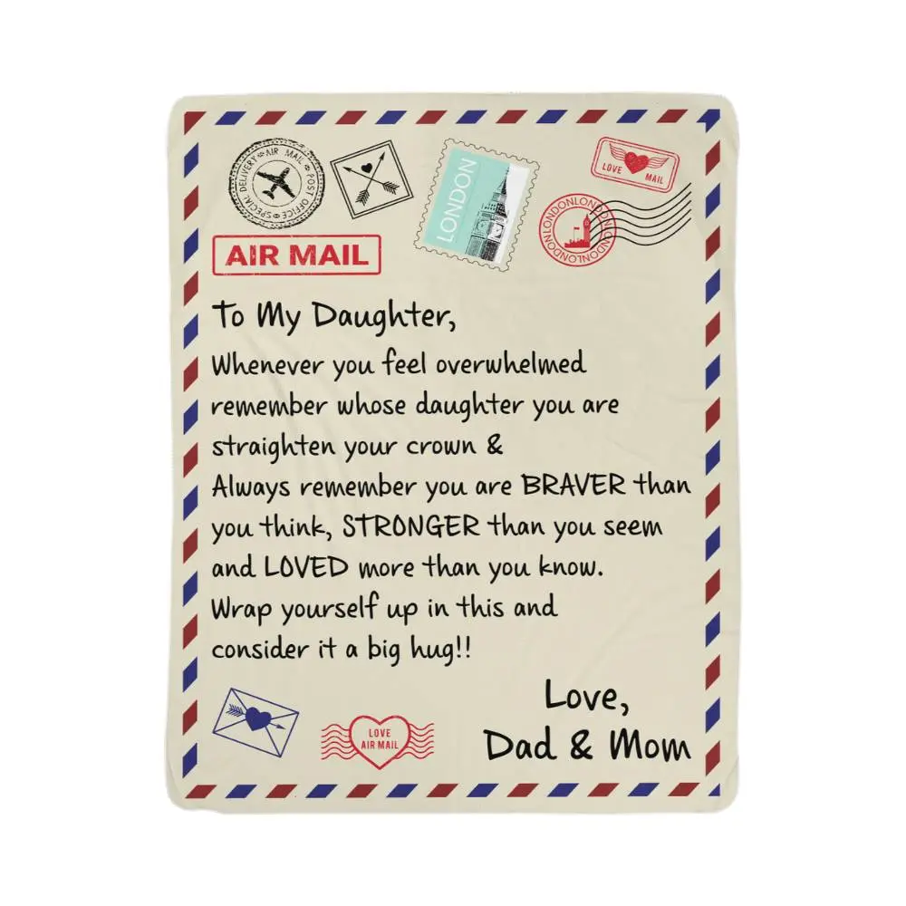 Sherpa Fleece Blanket, To My Daughter (From Dad & Mom) - Vivid, 30 x 40, Cozy Luxury, Machine Washable, Ideal for Outdoor Events
