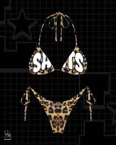Exclusive Graphic Print Bikini Set - Trendy Y2K Aesthetic 2-Piece Swimsuit - Streetwear Style Triangle Bathing Suit for Summer Rave & Beach Parties