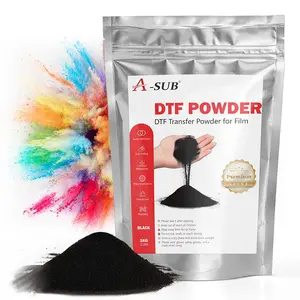 A-SUB DTF Powder, 35.3oz Black DTF Transfer Powder, Hot Melt Adhesive DTF Powder Works with DTF Printers, DTF Transfer Film and DTF Ink for Digital Prints on Dark Color Fabric and Any Material Fabric