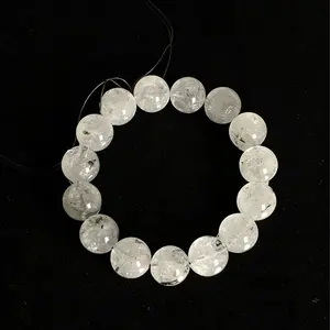 15mm Herkimer Diamond Beaded Bracelet -Crystal Energy Jewelry