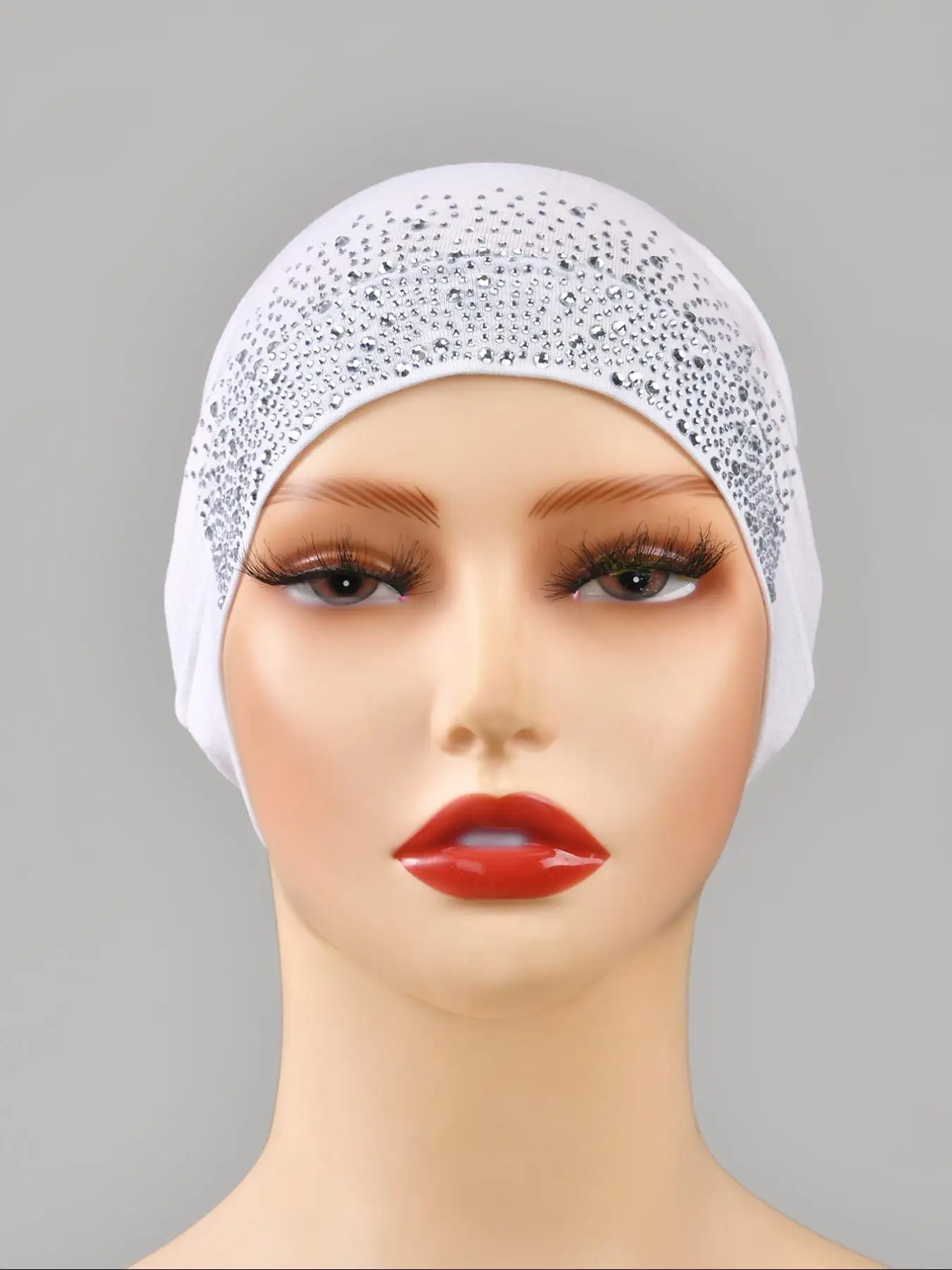 Women's Solid Color Rhinestone Decor Instant Hijab, Casual Breathable Hijab for Daily Wear, Fashion Accessories for Women & Girls