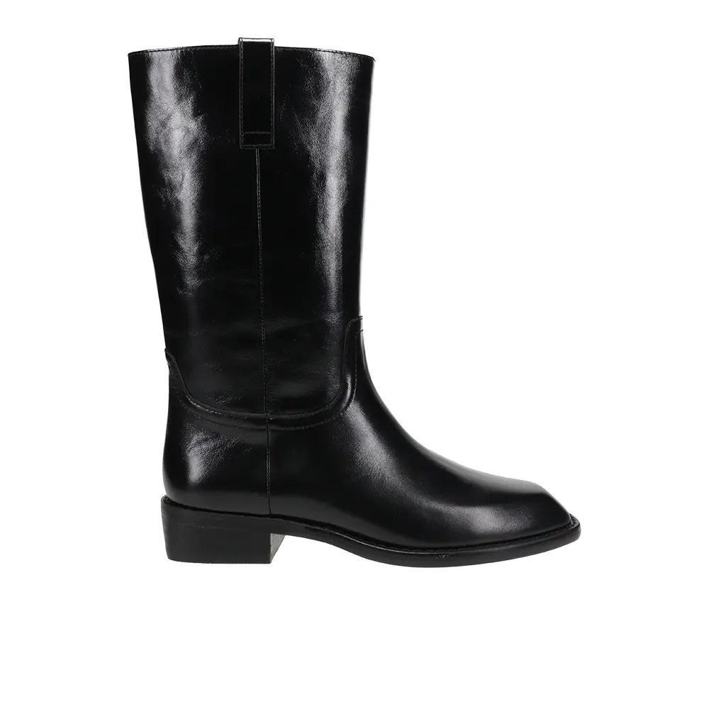 Steve Madden Womens Primo Casual Boots Mid Calf Low Heel 1-2" - Black