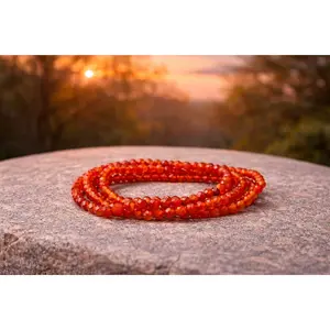 4mm Faceted Natural Carnelian Red Agate Crystal Stone Energy Bracelet