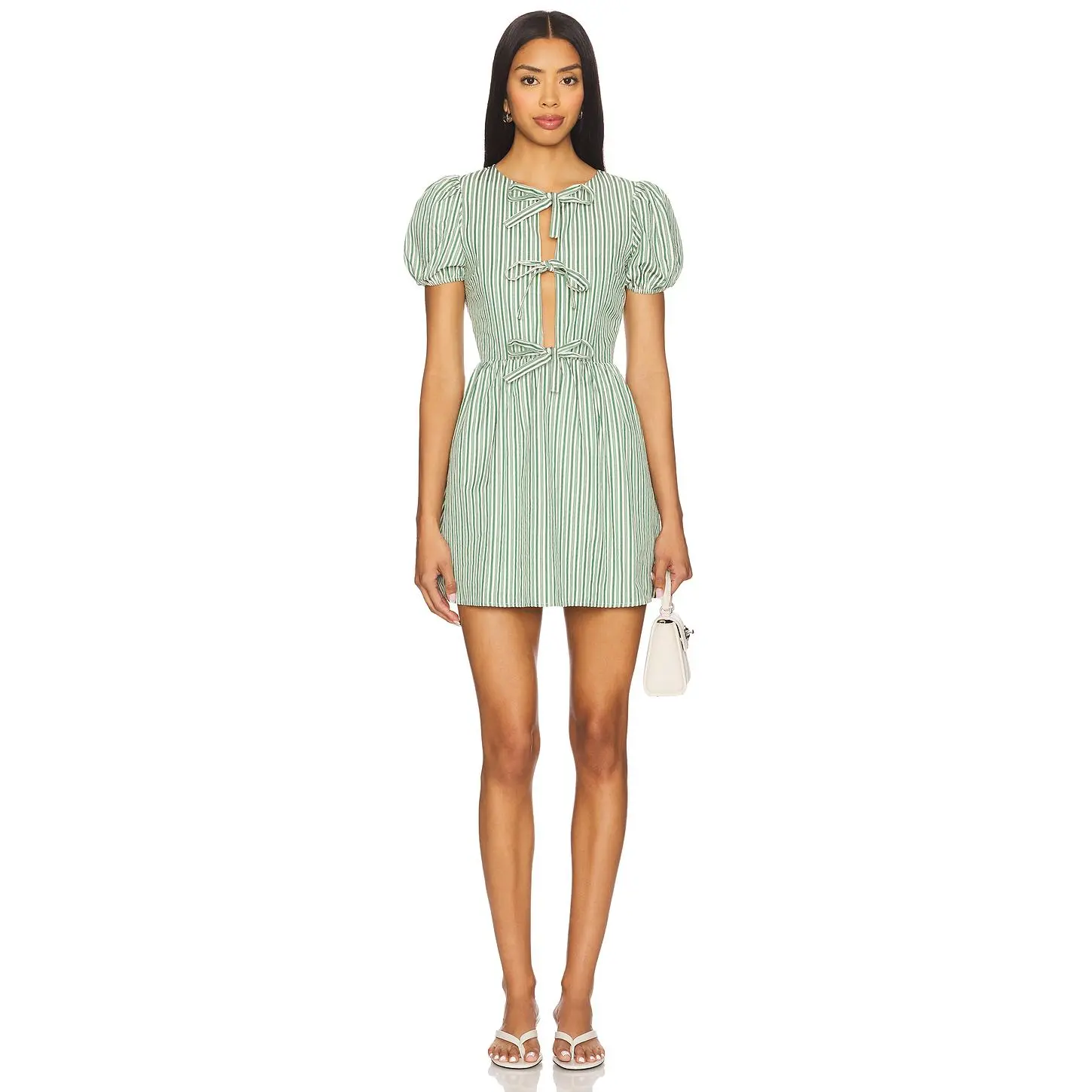 green polka dot halter neck dress AJE Women's Anthea Mini Smock Dress main image 0