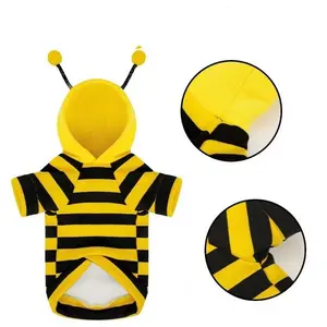 Cute Bee Design Pet Hoodie, Durable Pet Clothes for Small Dogs & Cats, Pet Clothing for All Seasons