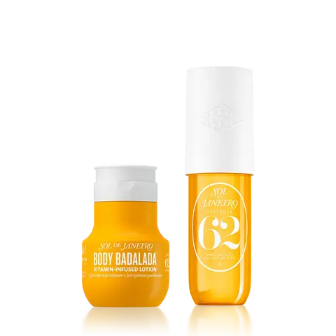 Sol de Janeiro Nourishing Hydration Body Care Multi-Pack Duo Set - Lightweight Scented Body Lotion & Fragrance Mist with Brazilian Oils, Sugarcane + HA, Hyaluronic Acids for 24-Hour Moisturizing, Salted Caramel & Vanilla, Silky Almond Pistachio Aroma