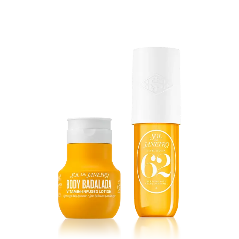 Sol de Janeiro Nourishing Hydration Body Care Multi-Pack Duo Set - Lightweight Scented Body Lotion & Fragrance Mist with Brazilian Oils, Sugarcane + HA, Hyaluronic Acids for 24-Hour Moisturizing, Salted Caramel & Vanilla, Silky Almond Pistachio Aroma