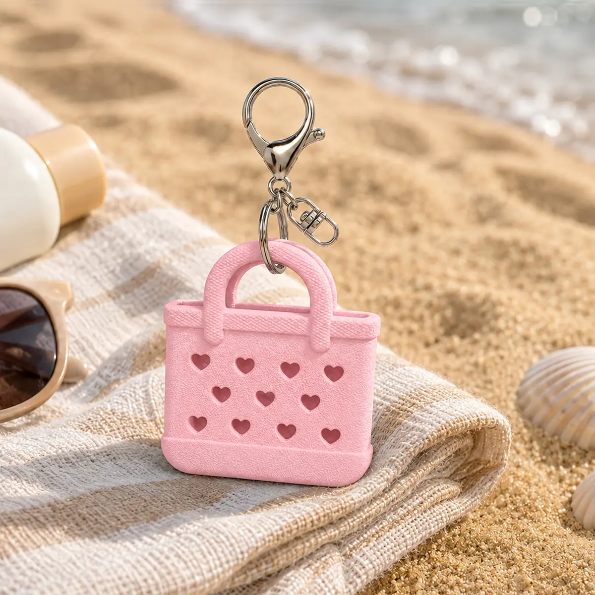 Mini Silicone Tote Bag Keychain, Cute  Bag Charm, Kawaii Small Purse Pendant with Key Ring for Backpack, Handbag & Keys