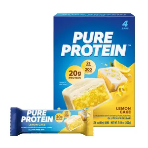 Pure Protein Bars, Lemon Cake, 20g Protein, Gluten Free, 1.76 oz, 4 Ct