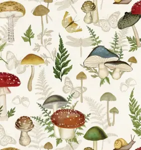 Mushrooms on Taupe - 44 Inches Wide 100% Cotton - Springs Creative