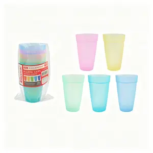 Mess Free 16oz Reusable Snack Cups Set of 5 Portable Plastic Cups for Kids Adults Travel and Everyday Use