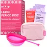 Pixie Menstrual Disc for Feminine Care - Ranked 1 for Best Tampon Alternative Period Disc - 100% Medical-Grade Silicone - Removes Like a Tampon - Wear 12 Hours - Capacity of 7 Tampons (Large, Pink)