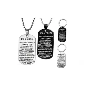 To My Son daughter Love Mom Dad Necklaces & Keychain Girls' Multifunctional bear pendant gift box christmas gift necklace