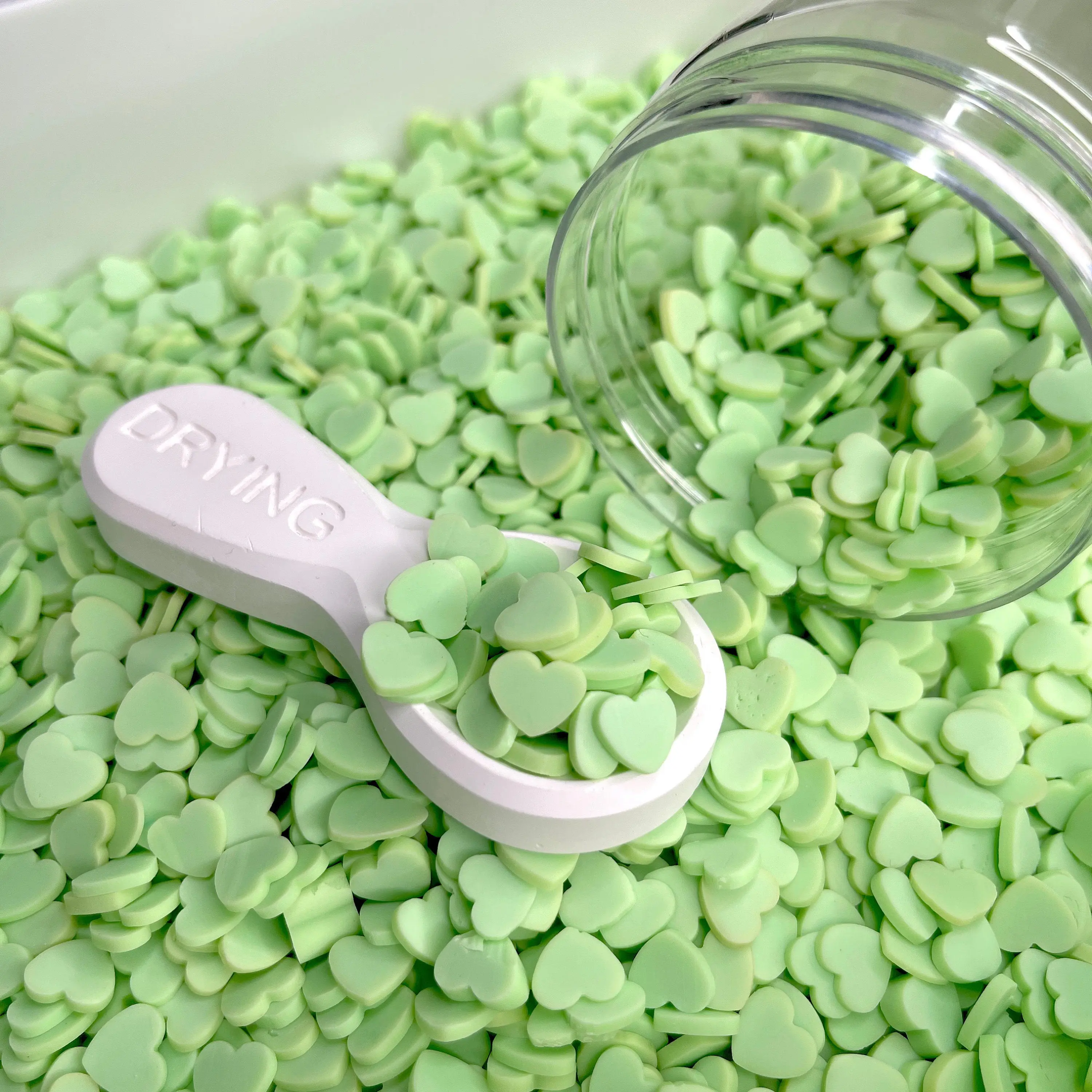 8MM Green Heart Polymer Clay Sprinkle (NOT EDIBLE) D30-14