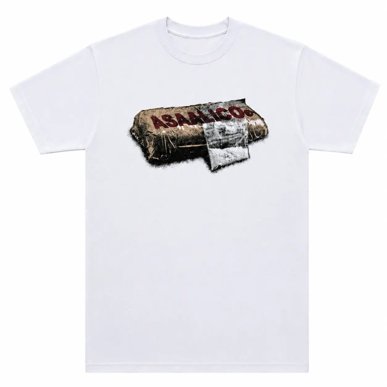 Vintage Assali Distressed Tape Graphic T Shirt, Grunge Streetwear Tee, Urban Graphic Shirt, Unisex Casual Cotton Fashion Gift