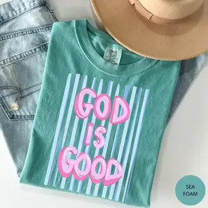 Comfort Colors God Is Good T-Shirt, Unisex Christian Faith Tee, Inspirational Religious TShirt, Plus Size Cotton Graphic Top for Men Women