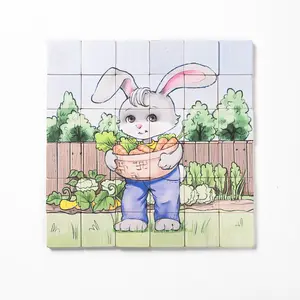 Magic Magnetic Wooden Puzzle with Cotton Bag - Bunny Gardener | Made in the Canada | Printed with Non-toxic Ink in the USA 🇺🇸