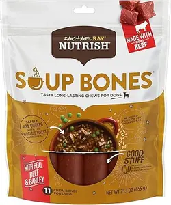 Rachael Ray Nutrish Soup Bones Dog Treats – Beef & Barley Flavor, 11 Bones