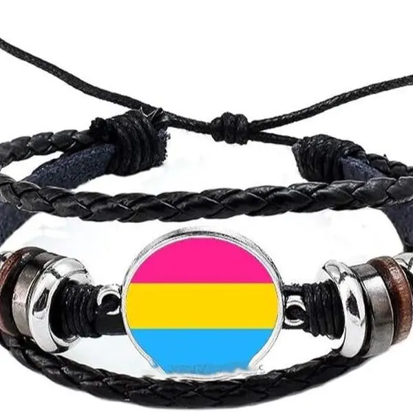Pride Flag Bracelet Glass Dome Bangle, LGBT Gift, Round Charm Bangle Jewellery,Rainbow Bracelet LGBT Jewelry Gay Pride Flag,N187
