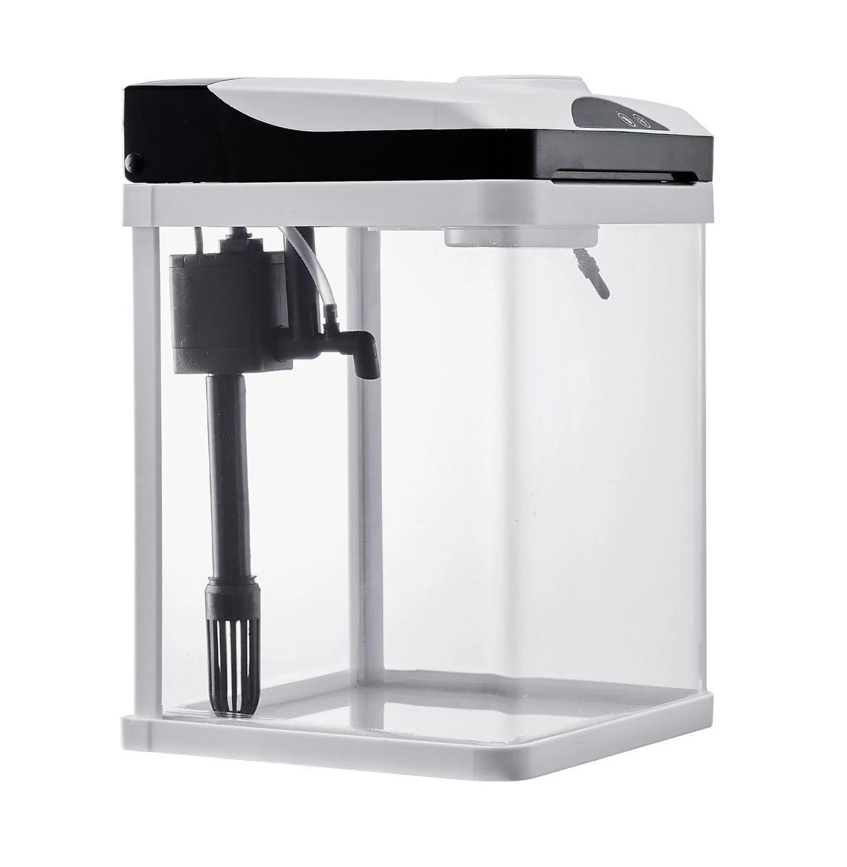2 Gallon Fish Aquarium LED Square Glass Tank, Temp Monitoring, 7 Color Lights, Self Cleaning System for Freshwater Saltwater Fish Default
