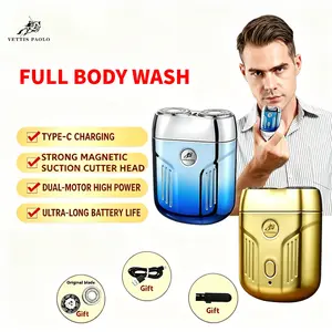 Men's Electric Shaver, USB Charging, Ip55 Waterproof, Magnetic Head, Compact Design, Portable, Ideal Gift for Men, Travel and Home Use