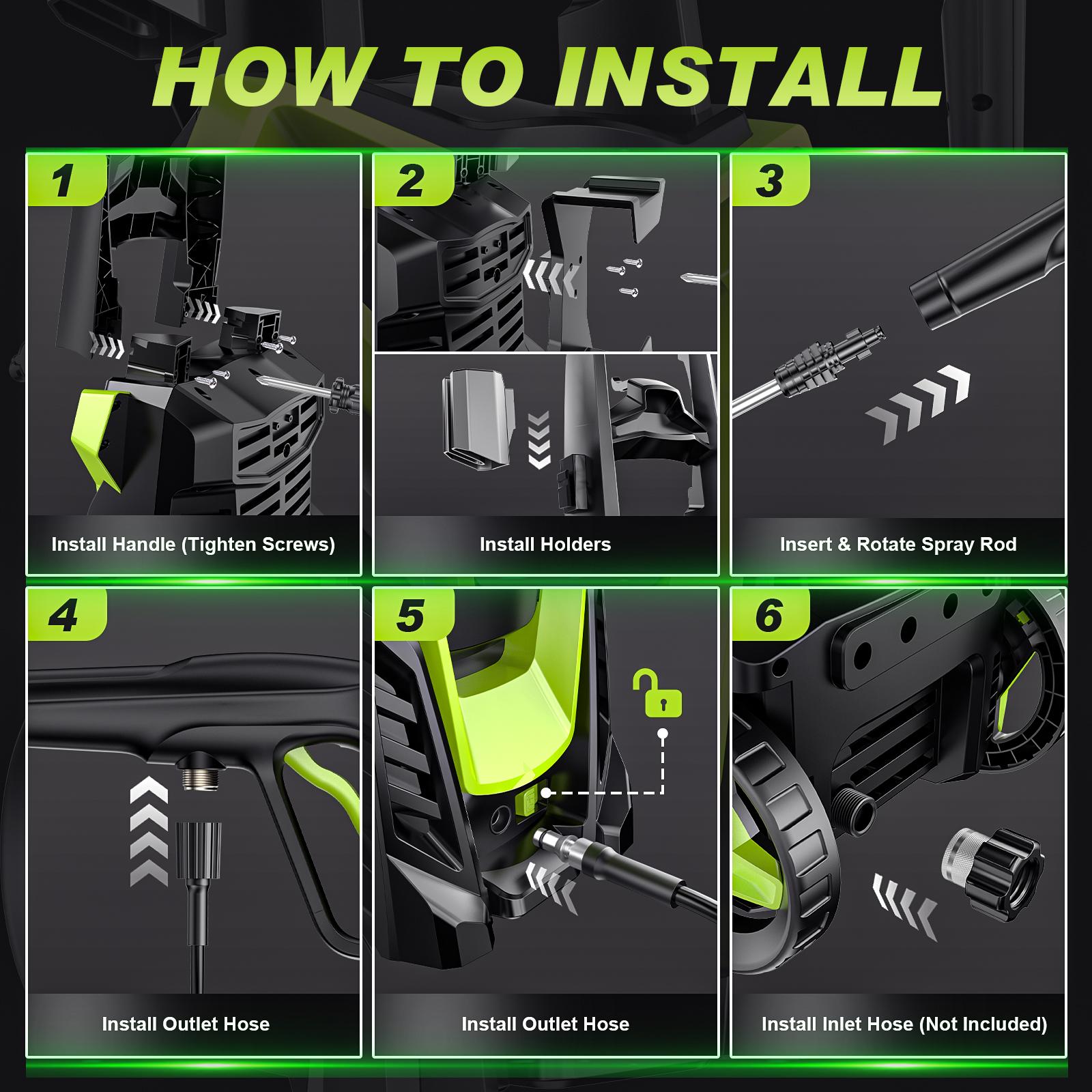 Gisam 4800PSI 1800W Electric High Pressure Washer Car Washer Gun Garden Washing Water Wash Spray Gun 180° Adjustable Nozzle Gisam 4800PSI 1800W Electric High Pressure Washer Car Washer Gun Garden Washing Water Wash Spray Gun 180° Adjustable Nozzle