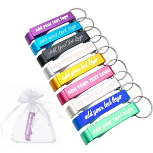 100pcs Personalized Bottle Opener Keychain Custom Aluminum Beer Bottle Opener Engraved Any Text/Logo Wedding Favors, Brewery, Bar, Anniversaries, Party, Property Agent, Guests, Graduation, Christmas