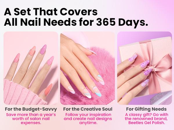 Beetles Gel Nail Polish Kit with U V Light Gel Polish Nail Set Manicure Tools Soak Off All Season Gel Nail Kit Cutics DIY Gift for Women