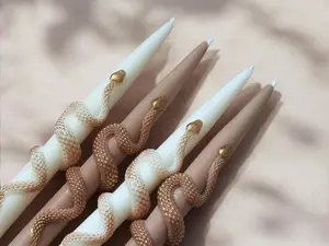 Two Snake Taper Candles | Dark Academic Décor | Best Friend Present | Gothic Candle | Witchy Presents | Black Friday Candle