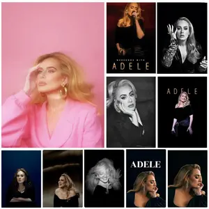 1PC Singer A-Adele Poster Self-Adhesive Waterproof Art Sticker, Aesthetic Minimalist Wall Poster for Coffee Shop, Bar & Home Room Decor