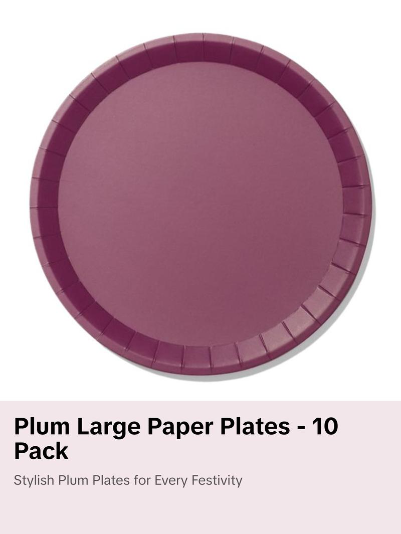 PLUM LARGE PAPER PARTY PLATES
