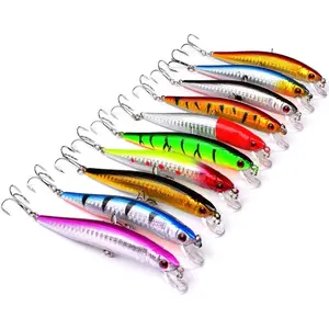 10pcs Fishing Lures - Life-Like Swimbait, Minnow Hard Lure Bass Trout Baits Kit, Topwater Hard Baits Crankbait Swimbait for Saltwater Freshwater