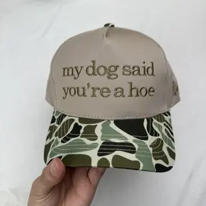 My Dog Said You're a Hoe Camo Embroidered Trucker Hat, Adjustable Trucker Cap, Funny Quote Dad Hat