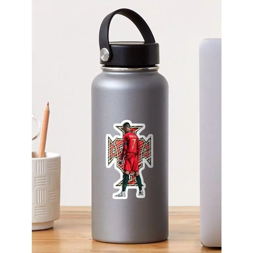 Vibrant Classic Character-Based Cristiano Ronaldo Portugal Logo Decorative Stickers - Home Decor Supplies for Football Supporters, Ideal for Item Personalization