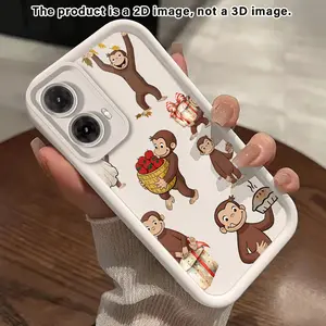 Monkey's Seasonal Joy2D Pattern Phone Case Cellphone suitable for Motorola Moto G54 G86 G85 G84 Edge70 60 Fusion Stylus Moto Series(G04-G75 E13-E32 Edge40Neo Pro-50 Fusion)4G 5G Full Camera Protection Slim Cover Smartphone Casing