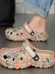 Men's Summer New Thick Sole Two-Wear Sandals, Comfortable Holey Shoes, Beach Slippers, Large Size, Trendy Footwear for Men