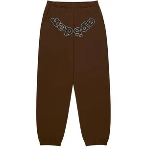 Sp5der Rhinestone OG Logo Sweatpant Brown