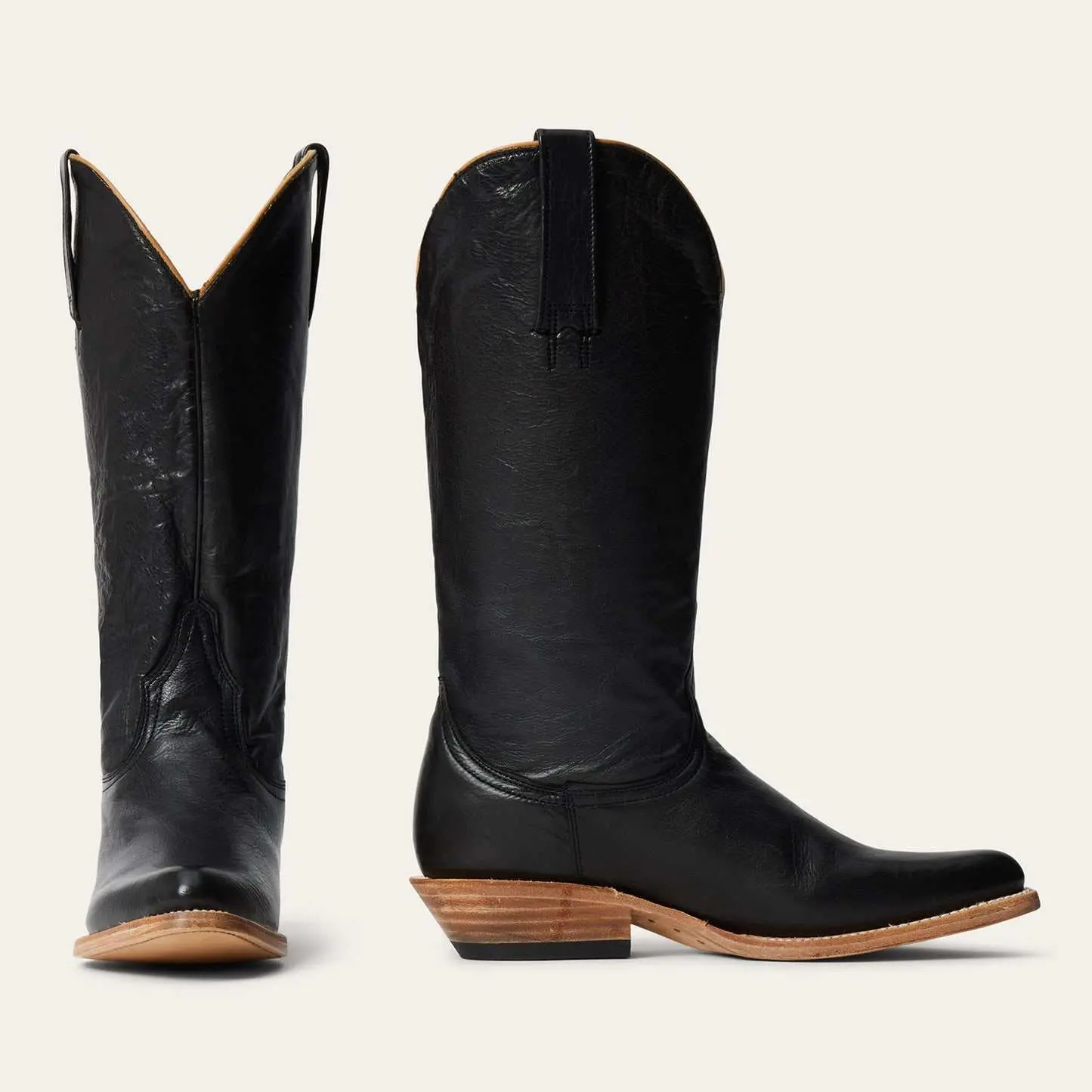 Women's Stetson Darby Leather Boots Handcrafted Black