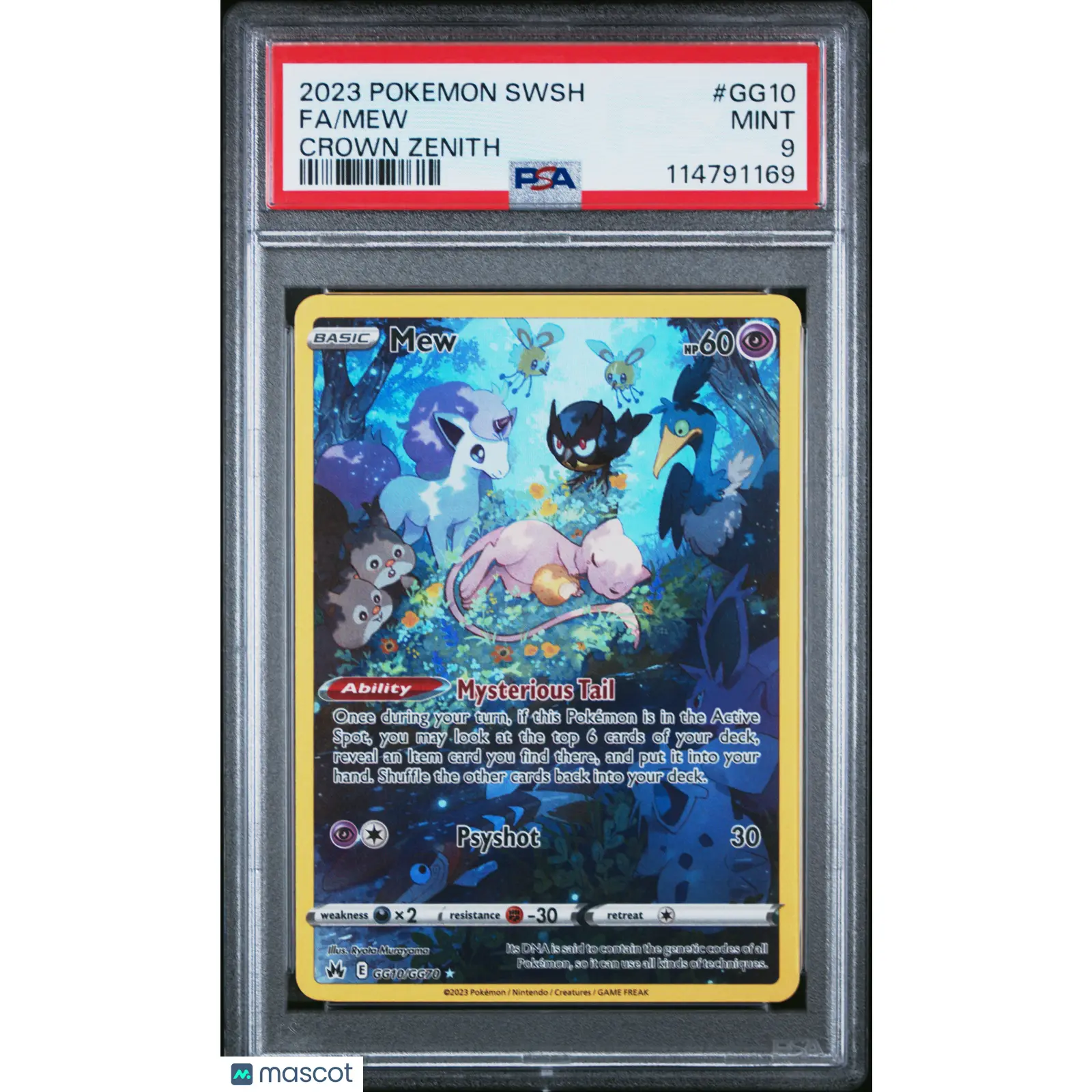 2023 Pokemon Sword and Shield Crown Zenith Galarian Gallery Mew #GG10 PSA 9