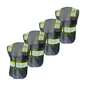 4 PACK VEST Class II High Visibility Reflective Safety Vest in various colors / Two Tone Safety vest with Mesh Fabric