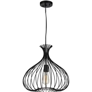 CWI Lighting Darleen 1 Light 16 inch Black Down Pendant Ceiling Light 9650P16-1-101