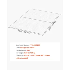 VEVOR Chair Mat, 60x 46-inch Office Chair Mat for Low Pile Carpeted Floors, Clear Floor Protector Rug with Studded, Non-Slip Easy to Clean, Smooth Glide Under Desk Rug for Home Office (Rectangular)