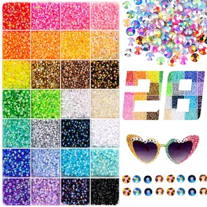 Multi-Colored Resin Jelly Rhinestones for Bedazzling Flatback Gems Crafting Kit with Tools for Clothing Shoes Nail Book Gem Art