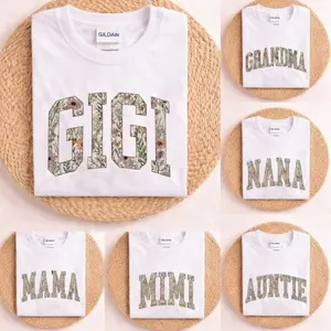 Personalized Grandma T-tshirt, Mothers Day Gift, White, Custom Grammy T-tshirt, Nana T-tshirt, Mama Gammy Mimi Meme Nanny Granny Shirt