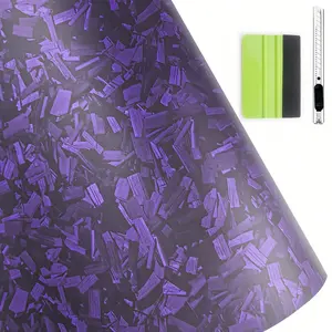 60" x 12" Car Body Vinyl Film Wrap Sticker With Tool Set, 5FT x 1FT Car Wrap Vinyl Roll with Air Release - Air Bubble Free (7D Matte Carbon Fibre)