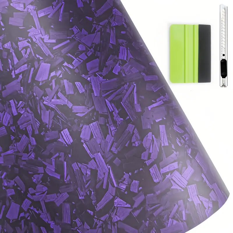 60" x 12" Car Body Vinyl Film Wrap Sticker With Tool Set, 5FT x 1FT Car Wrap Vinyl Roll with Air Release - Air Bubble Free (7D Matte Carbon Fibre)